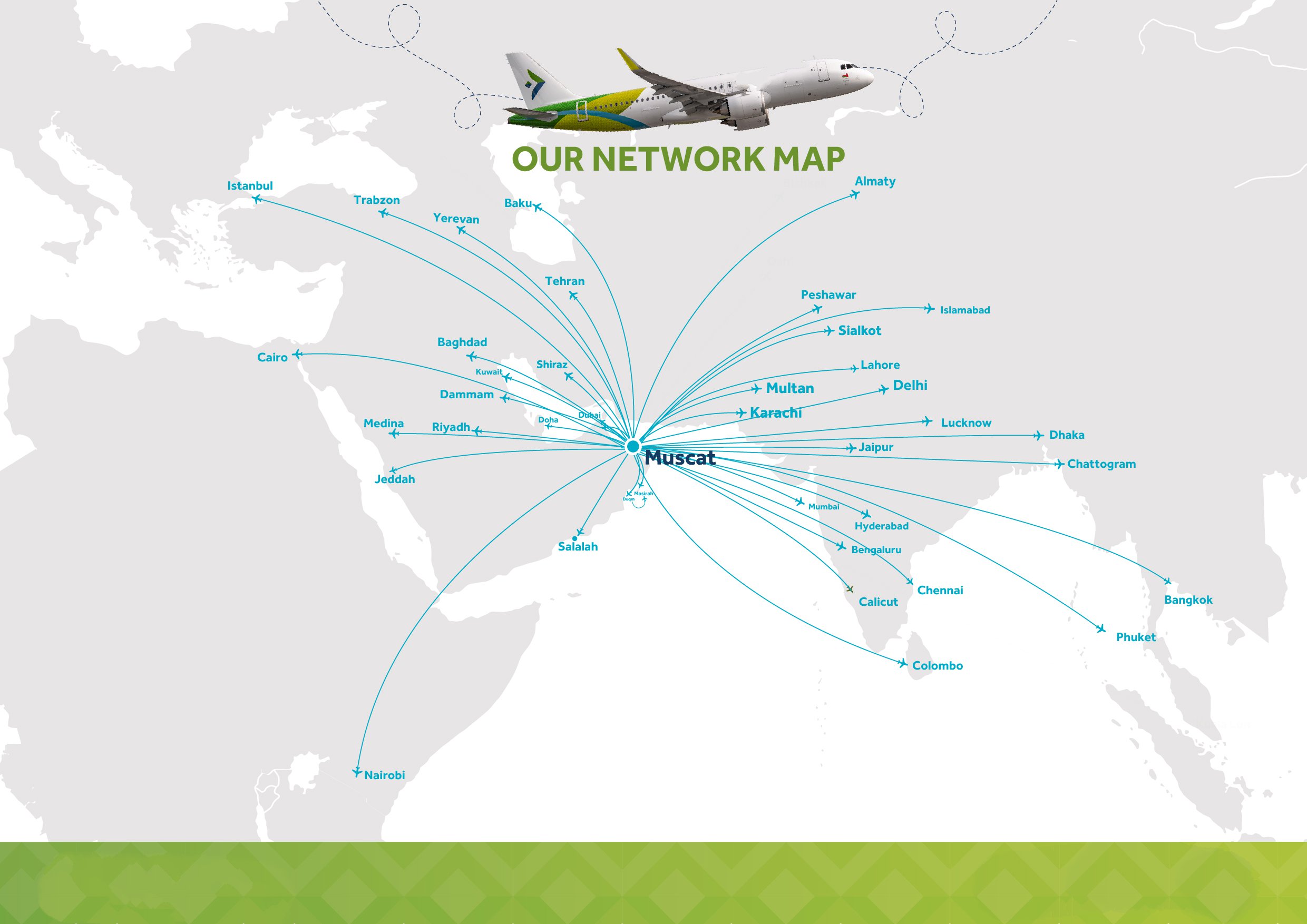 Grand Sultan Aviation Services Airline Network Map